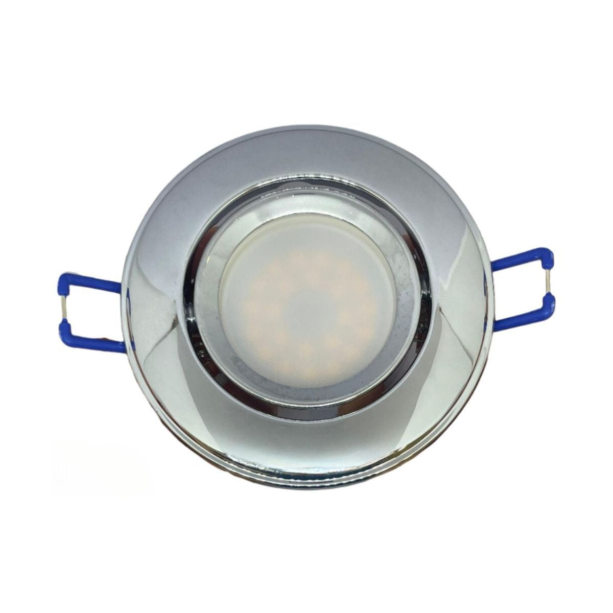 Portafaretto GU10 Rotondo – 86mm x 86mm | Diametro 75mm Colore CROMO LUCIDO-Asia lED