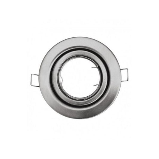 Portafaretto GU10 Rotondo – 86mm x 86mm | Diametro 75mm Colore Nichel Satinato-Asia lED