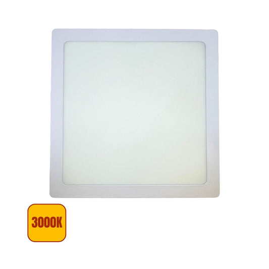 Plafoniera LED 20W Quadrata - Bianca 225x225mm-Luce Calda 3000k