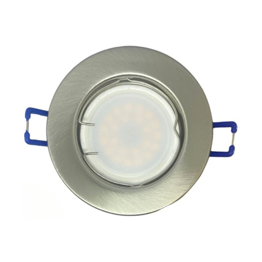 Portafaretto GU10 Rotondo –Fisso- 80mm x 80mm | Diametro 60mm Colore NICKEL SATINATO-Asia LED