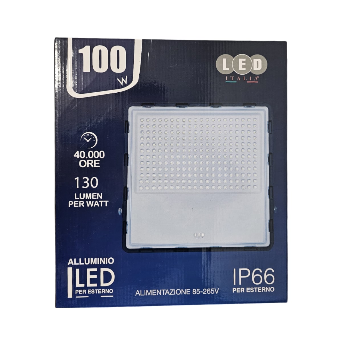 Faro LED 100w 4500k Nero IP66 con Pannello Solare con Crepuscolare + Telecomando-LED ITALIA