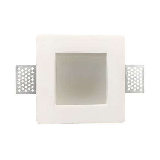 Porta Faretto In Gesso GU10 Da Incasso Quadrato + Vetro - Mondo Led