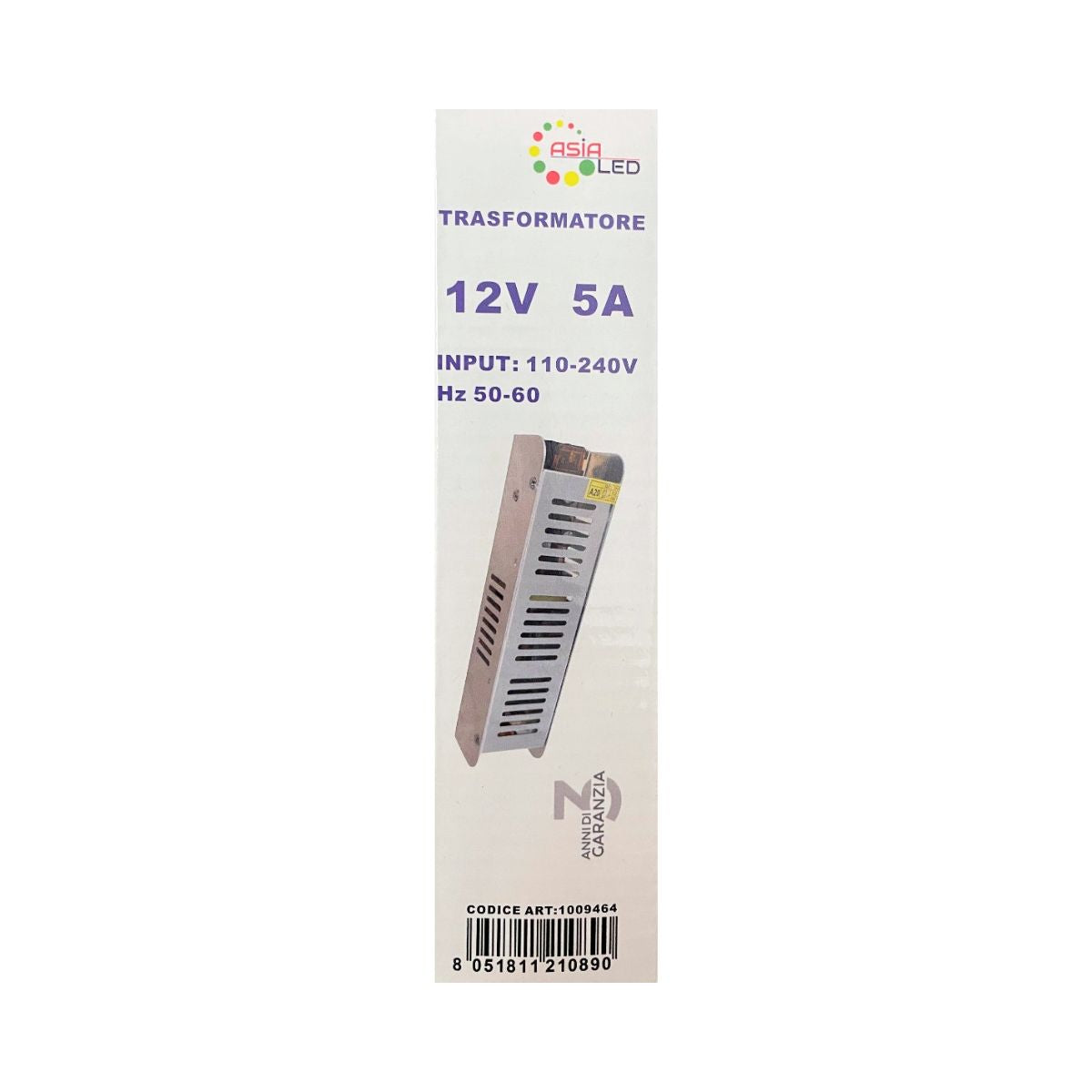 Trasformatore 12v per Strisce Led - 60 Watt 5A - Asia Led