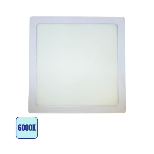 Plafoniera LED 20W Quadrata - Bianca 225x225mm-Luce Fredda 6000k