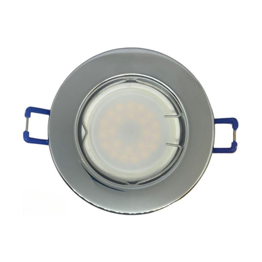 Portafaretto GU10 Rotondo –Fisso- 80mm x 80mm | Diametro 60mm Colore CROMO LUCIDO-Asia LED