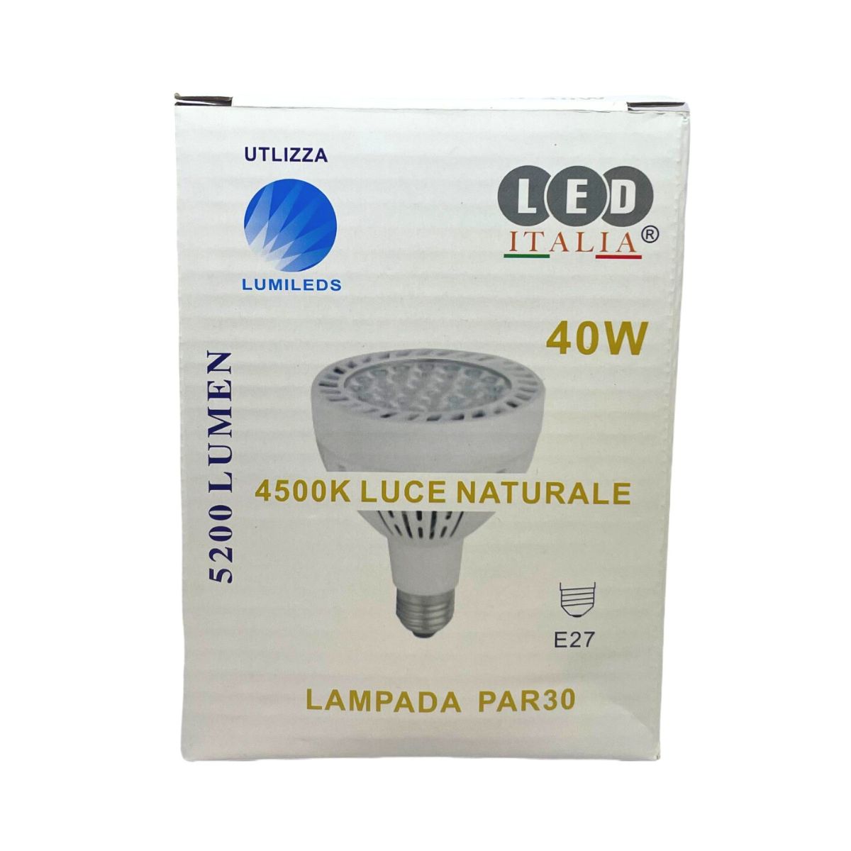 LAMPADINA LED PAR30 BIANCA COB SPOT LIGHT E27 40W - LED ITALIA-Luce Calda 4500k