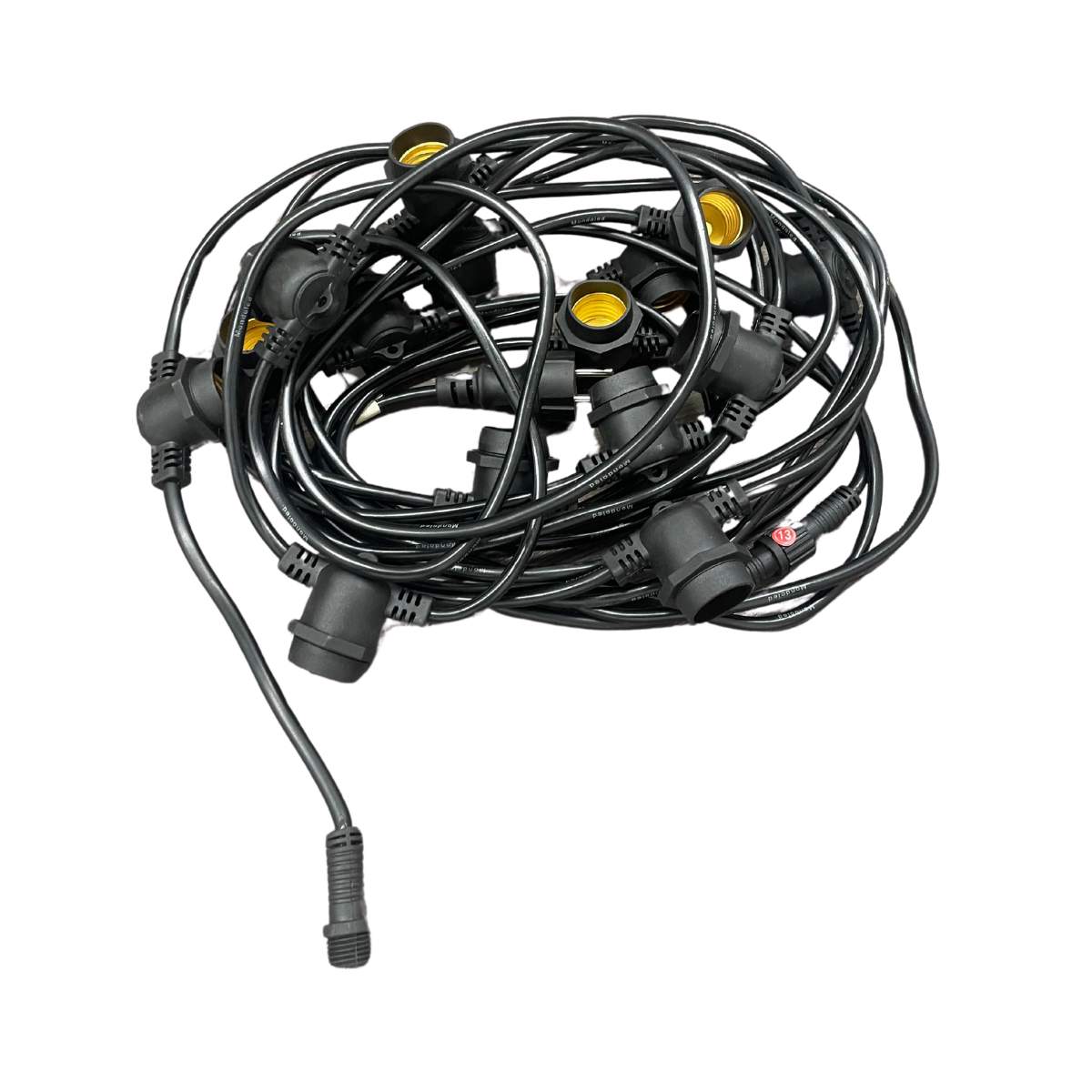 Catena LED E27 | Nera | 10m 15 Portalampada IP65-MONDO LED