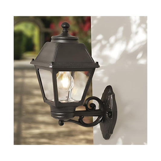 Applique Esagonale LED da Giardino E27 (Bisso/Mary)Nero  Trasp - Fumagalli