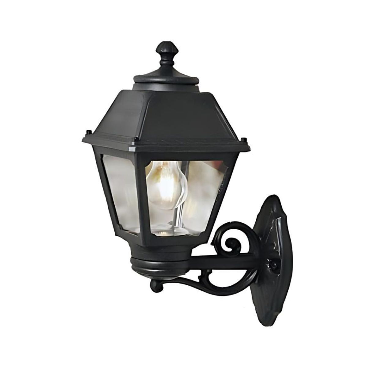 Applique Esagonale LED da Giardino E27 (Bisso/Mary)Nero  Trasp - Fumagalli