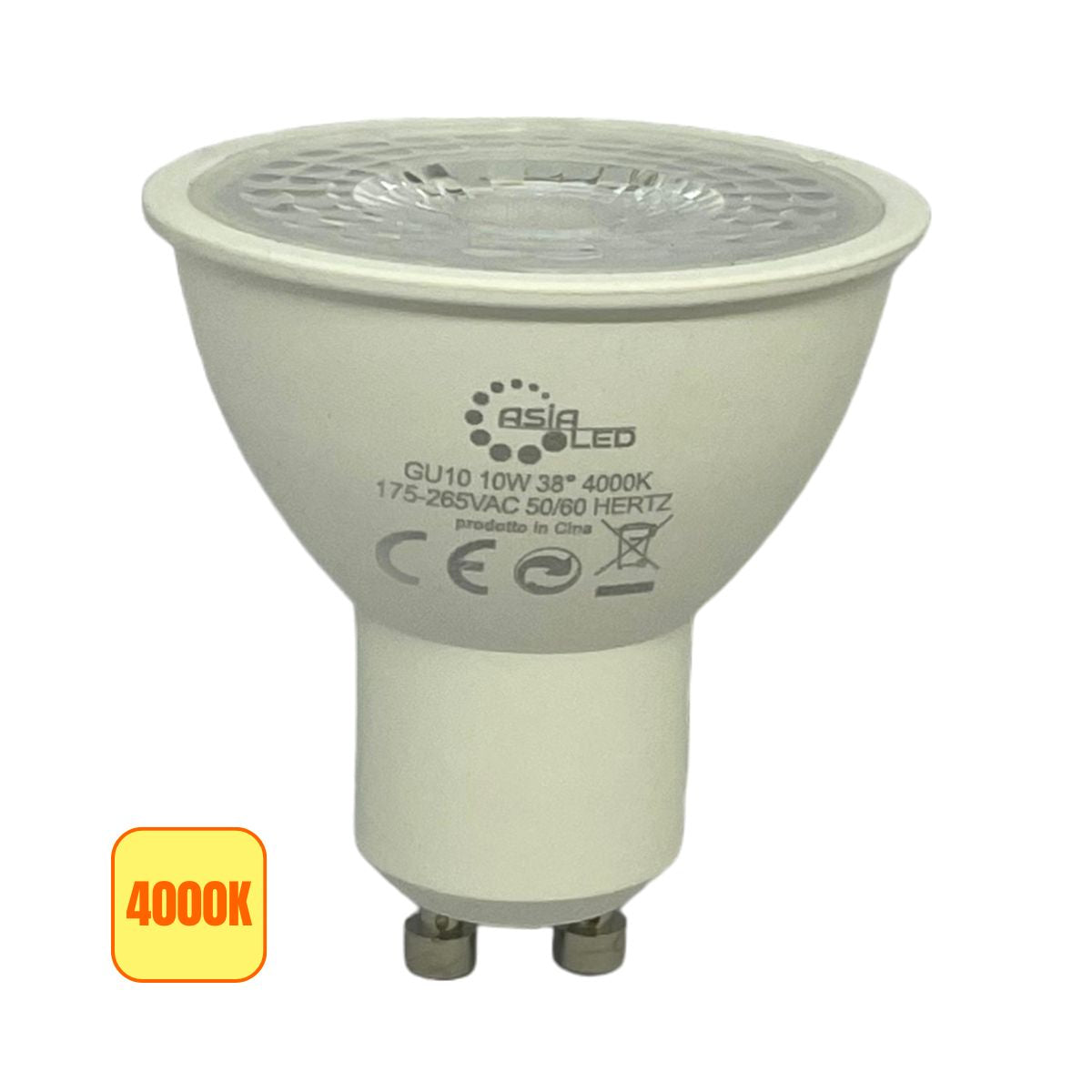 Lampadina LED Gu10 10w SPOT LIGHT Opaca | COB 38° Luce Naturale 4000k - Alta Luminosità