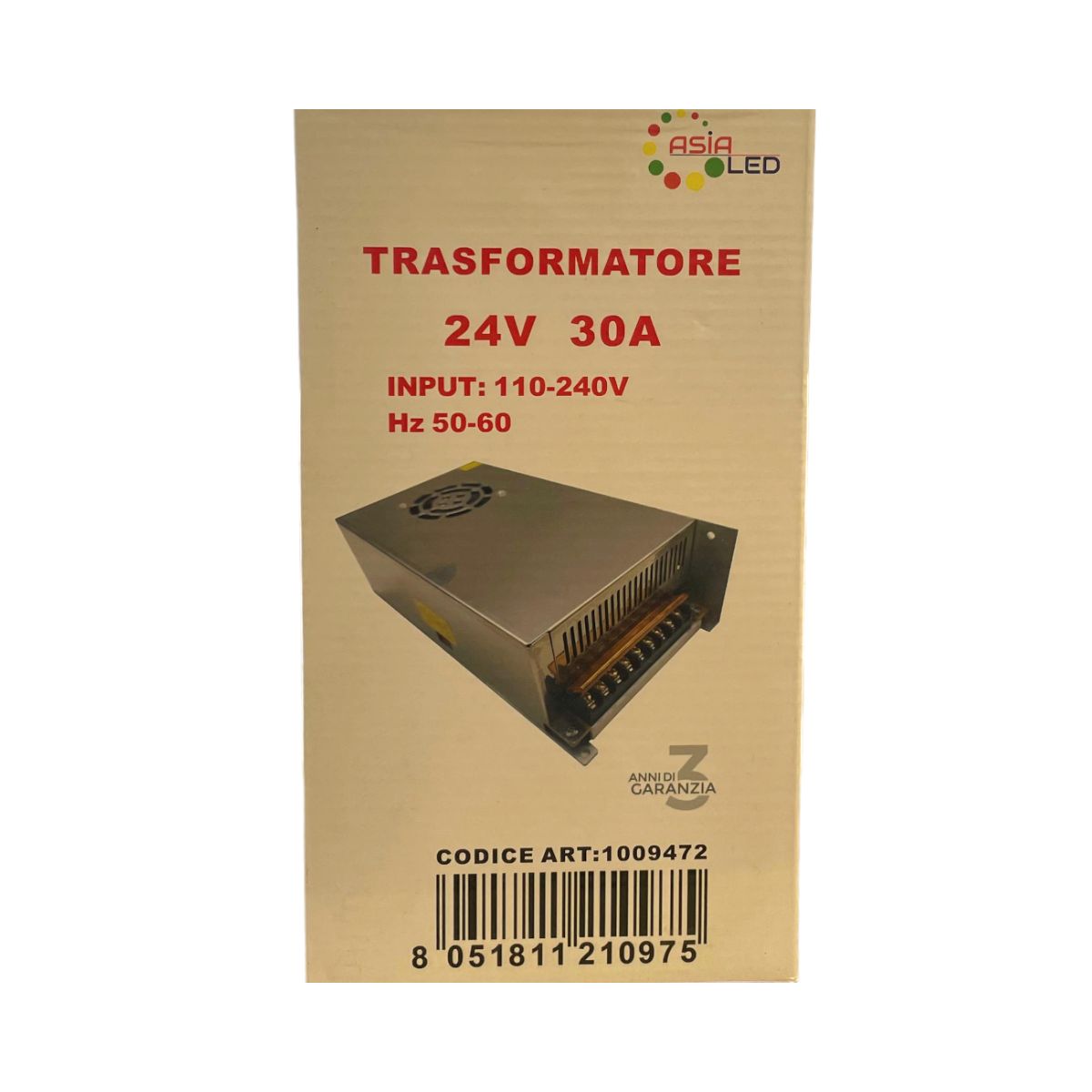 Trasformatore 24v per Strisce Led - 720 Watt 30A - Asia Led
