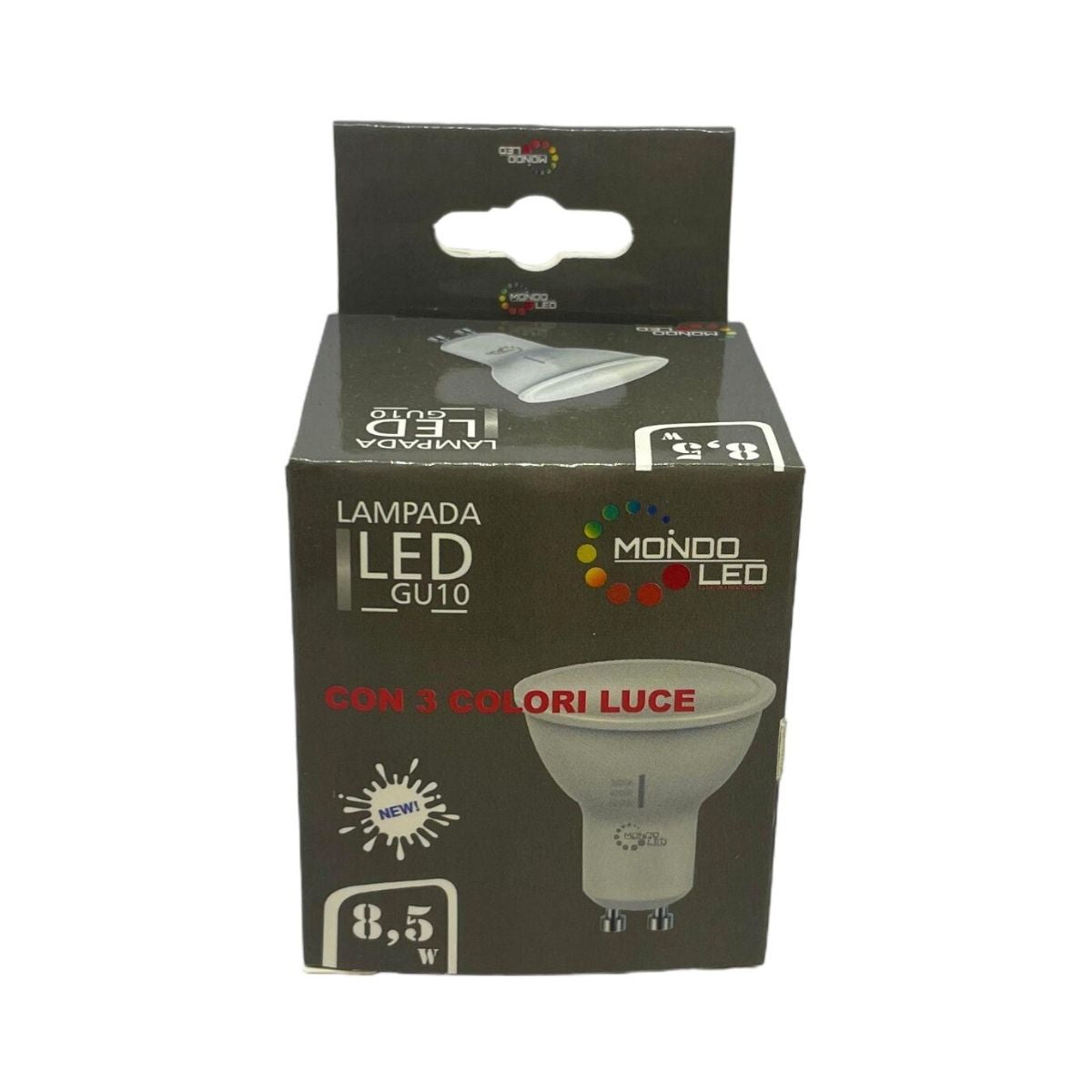 Lampadina LED GU10 8,5w CCT - Colore Switchabile 3000K-4000K-6000K Mondo LED