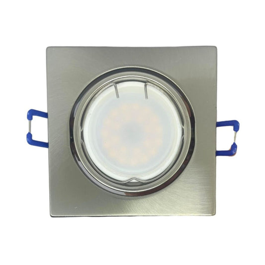 Portafaretto GU10 MR16 Nickel Satinato - Quadrato Orientabile-Asia LED