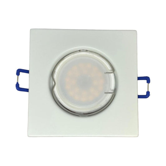 Portafaretto GU10 Quadrato –Fisso- 82mm x 82mm | Diametro 60mm Colore BIANCO-Asia LED