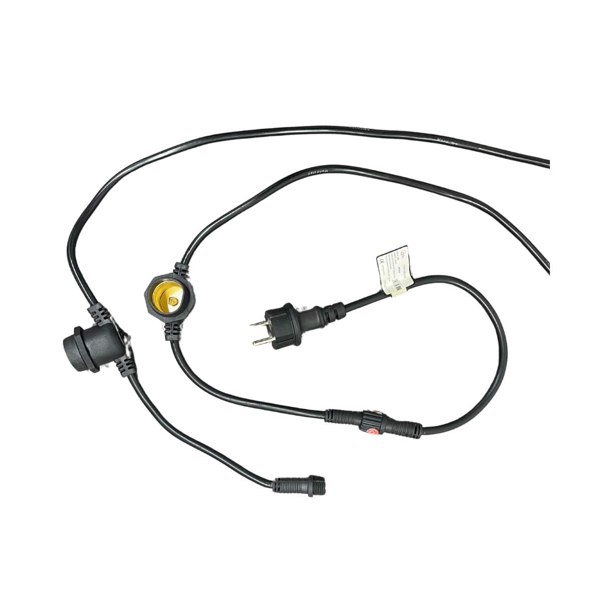 Catena LED E27 | Nera | 10m 15 Portalampada IP65-MONDO LED