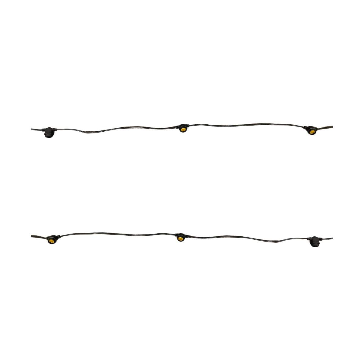 Catena LED E27 | Nera | 10m 15 Portalampada IP65-MONDO LED