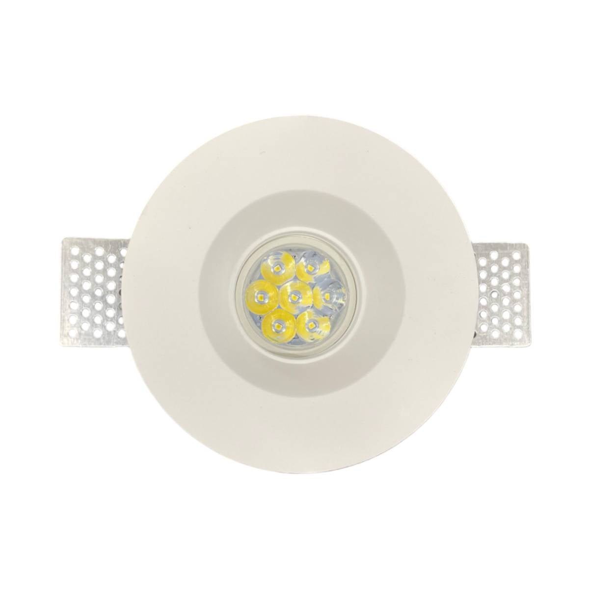 Portafaretto Gesso Rotondo Incasso Ø130mm Cono GU10 con Alette Regolabili 48/T Mondo Led