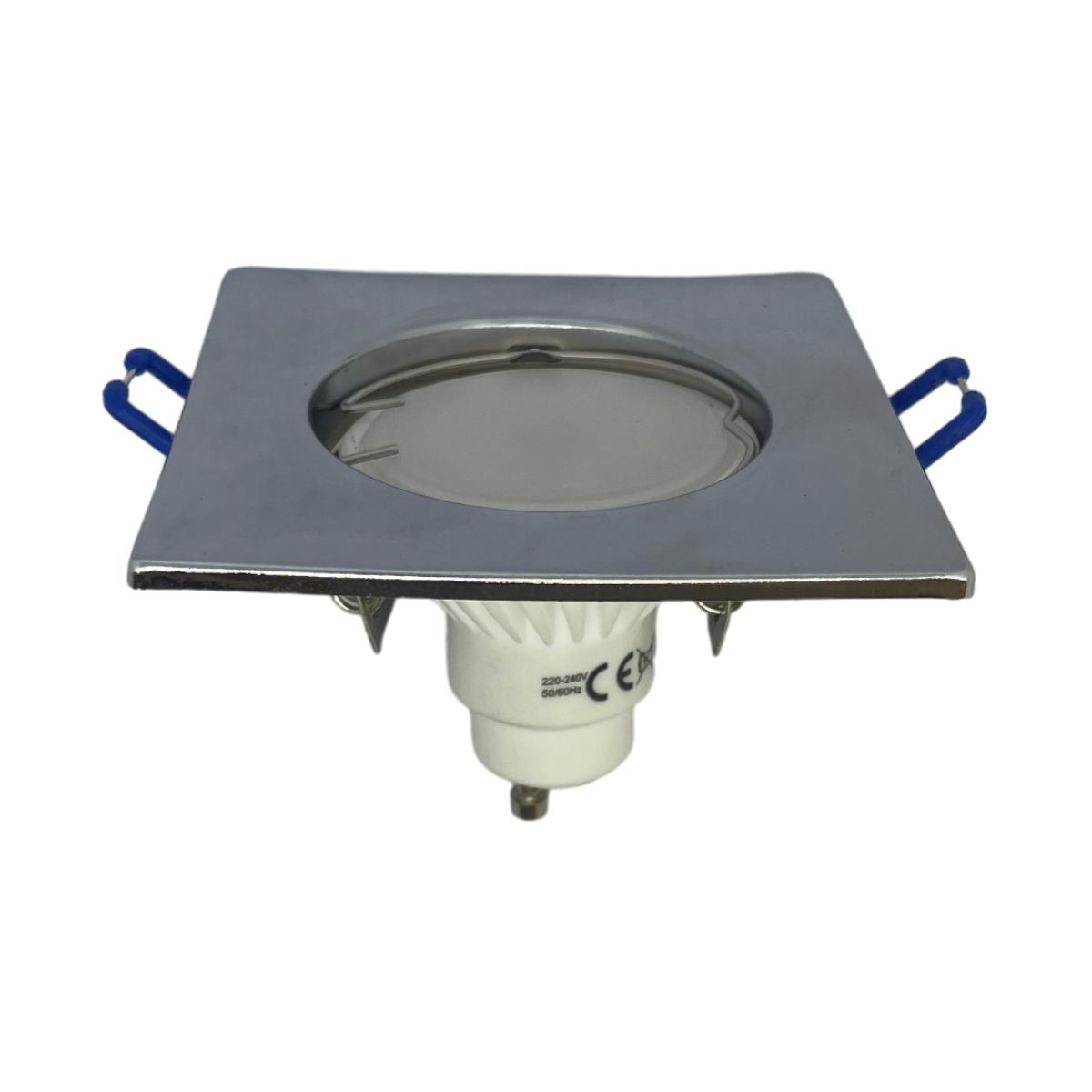 Portafaretto GU10 Quadrato – 82mm x 82mm | Diametro 60mm Colore CROMO LUCIDO-Asia LED