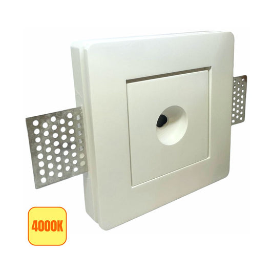 Faretto in Gesso LED 3w-Luce Naturale  4000k 120mm - Foro Rotondo - Mondo LED