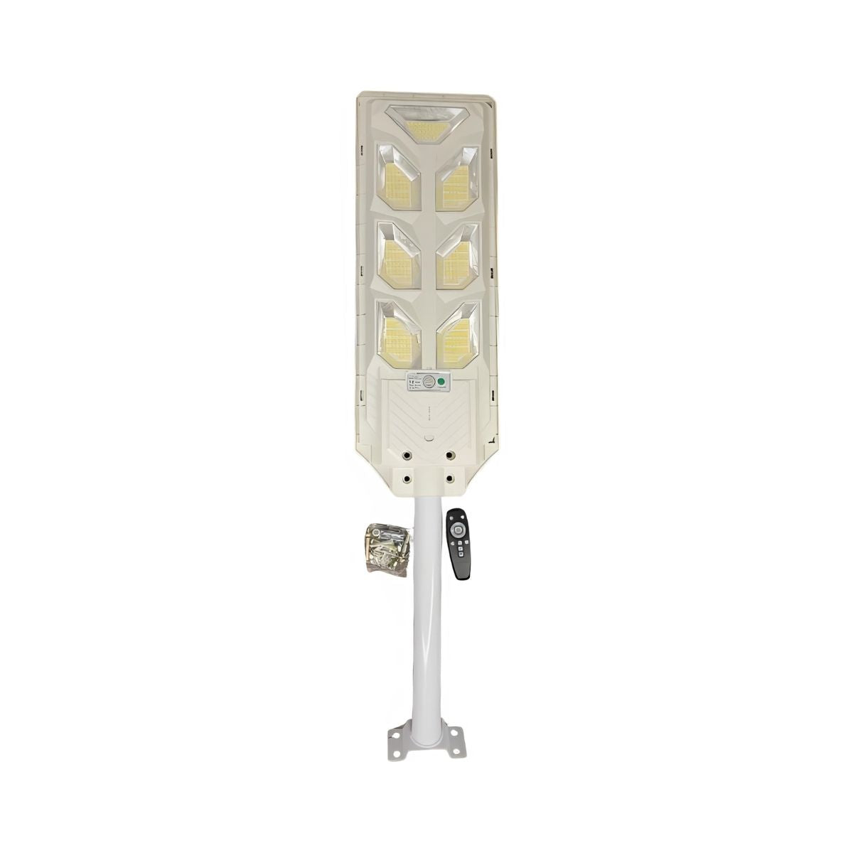 Faro Solare Stradale 360W CCT C/Telecom. e Staffa Struttura Bianca