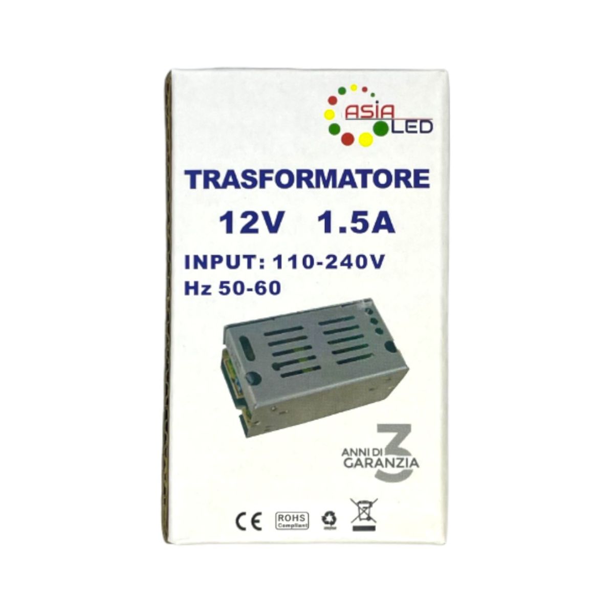 Trasformatore 12v per Strisce Led - 18 Watt 1.5A - Asia Led