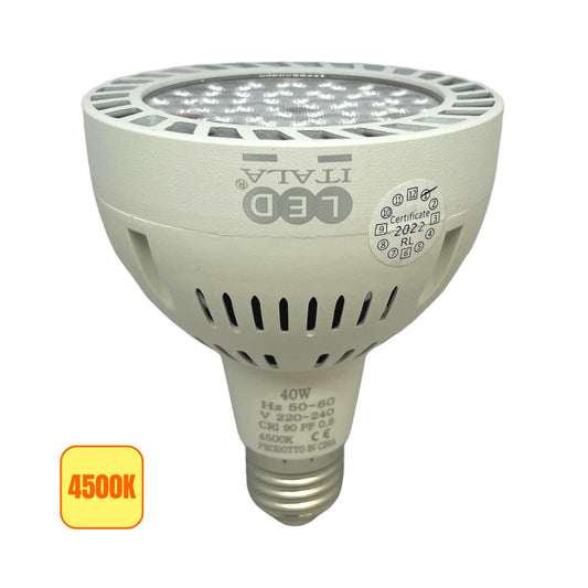 LAMPADINA LED PAR30 BIANCA COB SPOT LIGHT E27 40W - LED ITALIA-Luce Calda 4500k