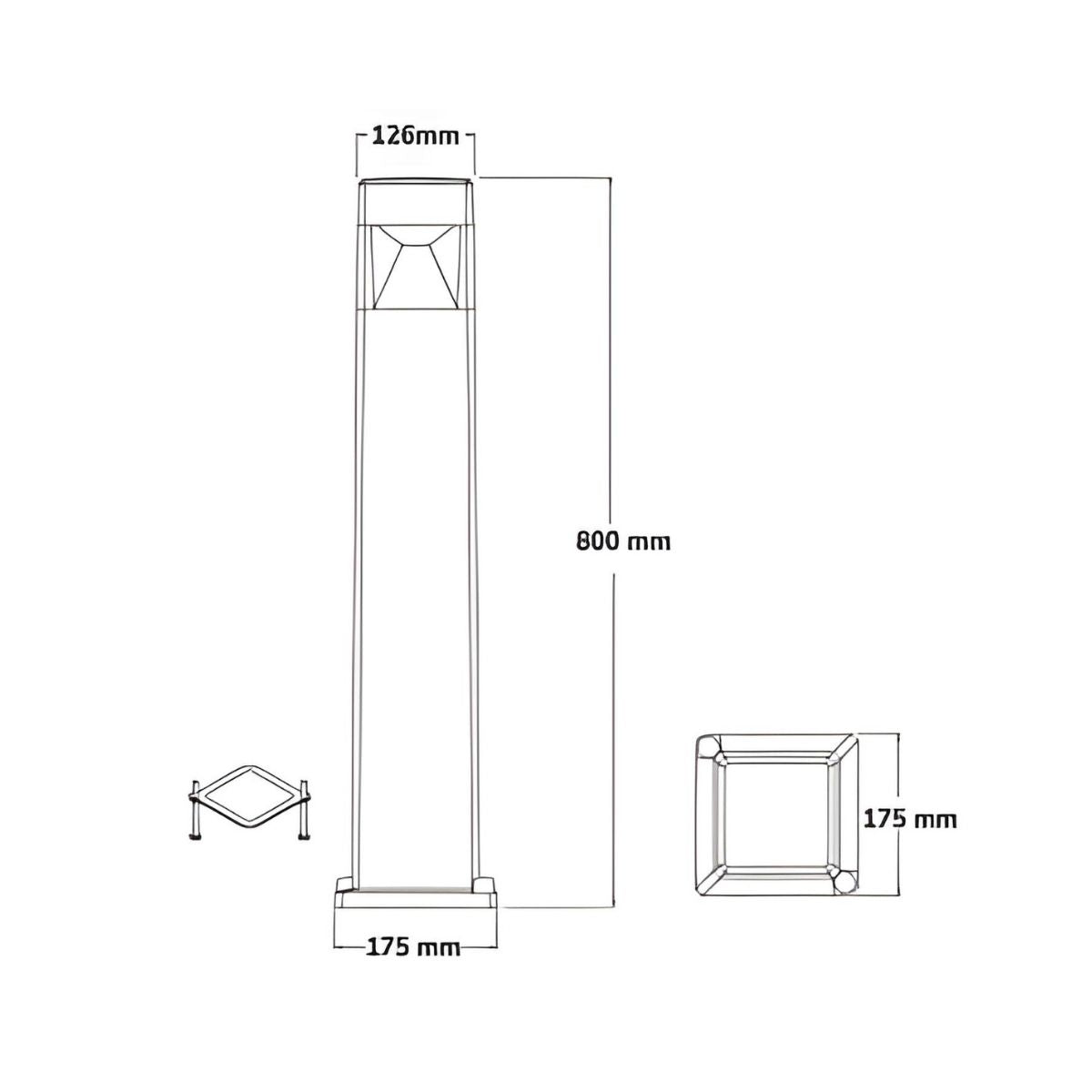 Palo da Terra Esterno 7w CCT da Giardino (Elisa 800) Bianco 80cm IP55 - Fumagalli