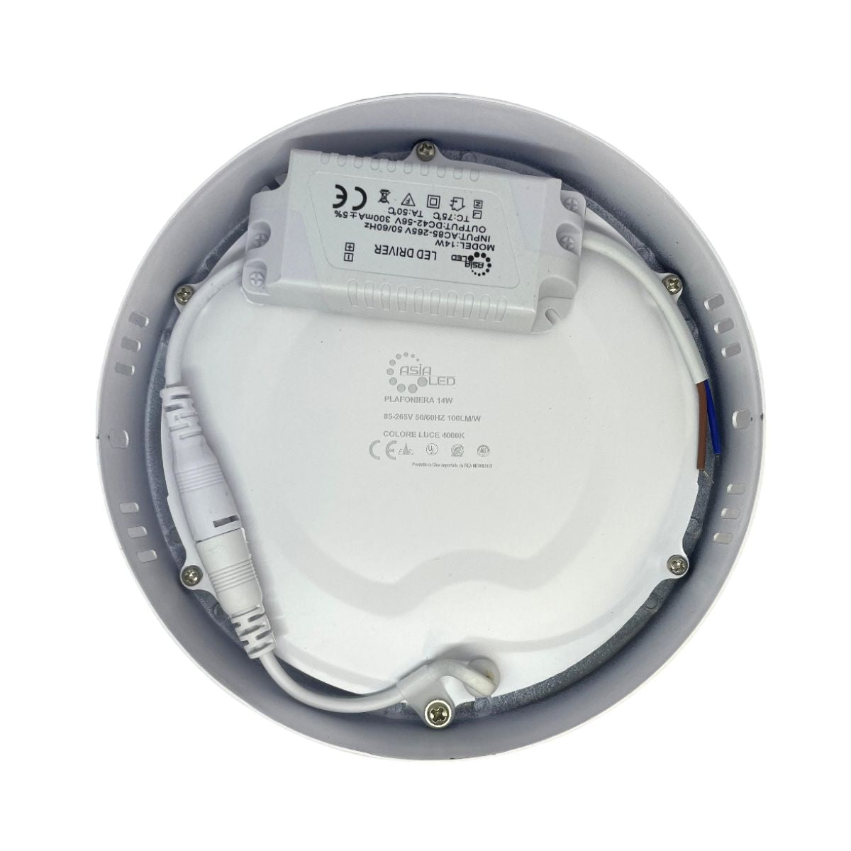 Plafoniera LED 14W Rotonda - Bianca diametro 175mm-Luce Naturale 4000k