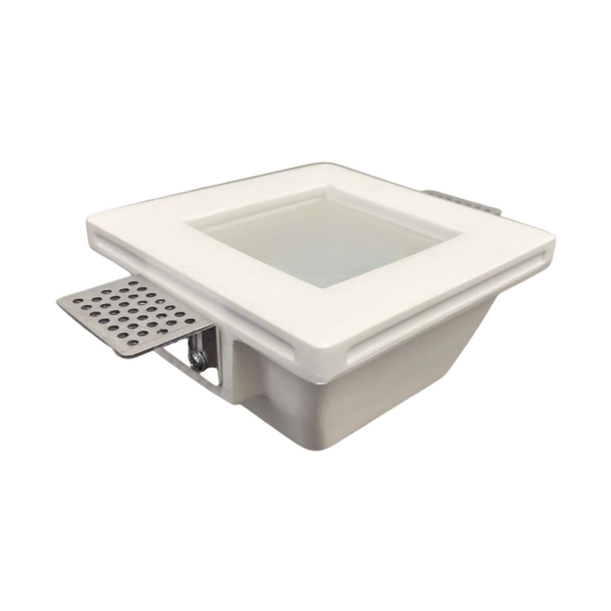 Porta Faretto In Gesso GU10 Da Incasso Quadrato + Vetro - Mondo Led