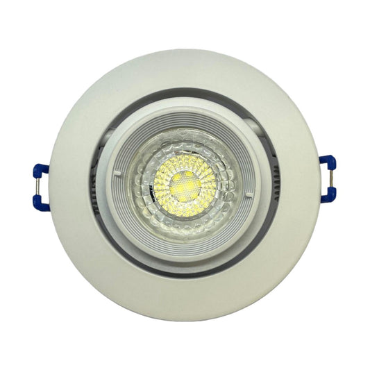 Portafaretto Bianco 110x110mm Ø90mm Rotondo Orient. GU10 in Acciaio - Asia LED