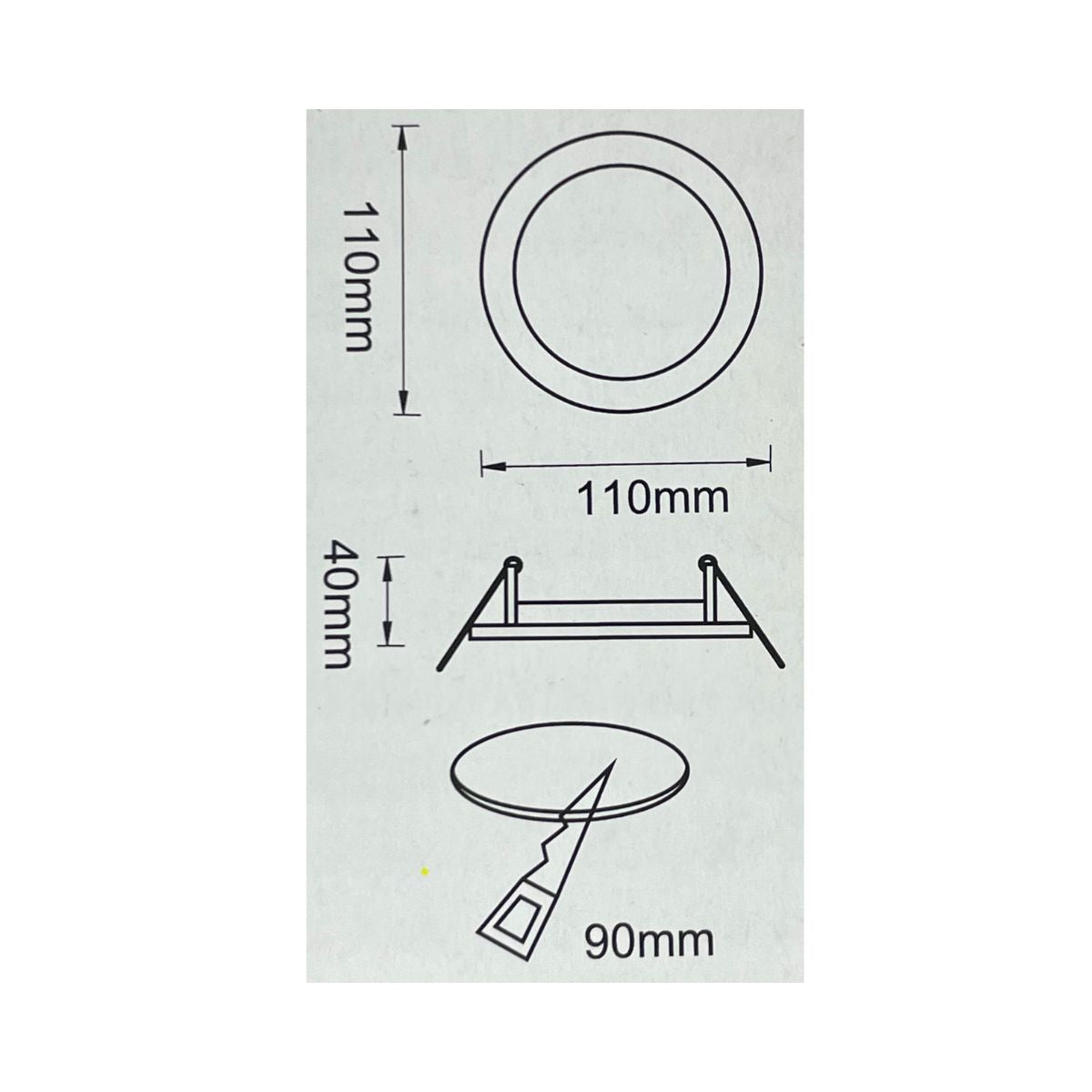 Portafaretto Bianco 110x110mm Ø90mm Rotondo Orient. GU10 in Acciaio - Asia LED