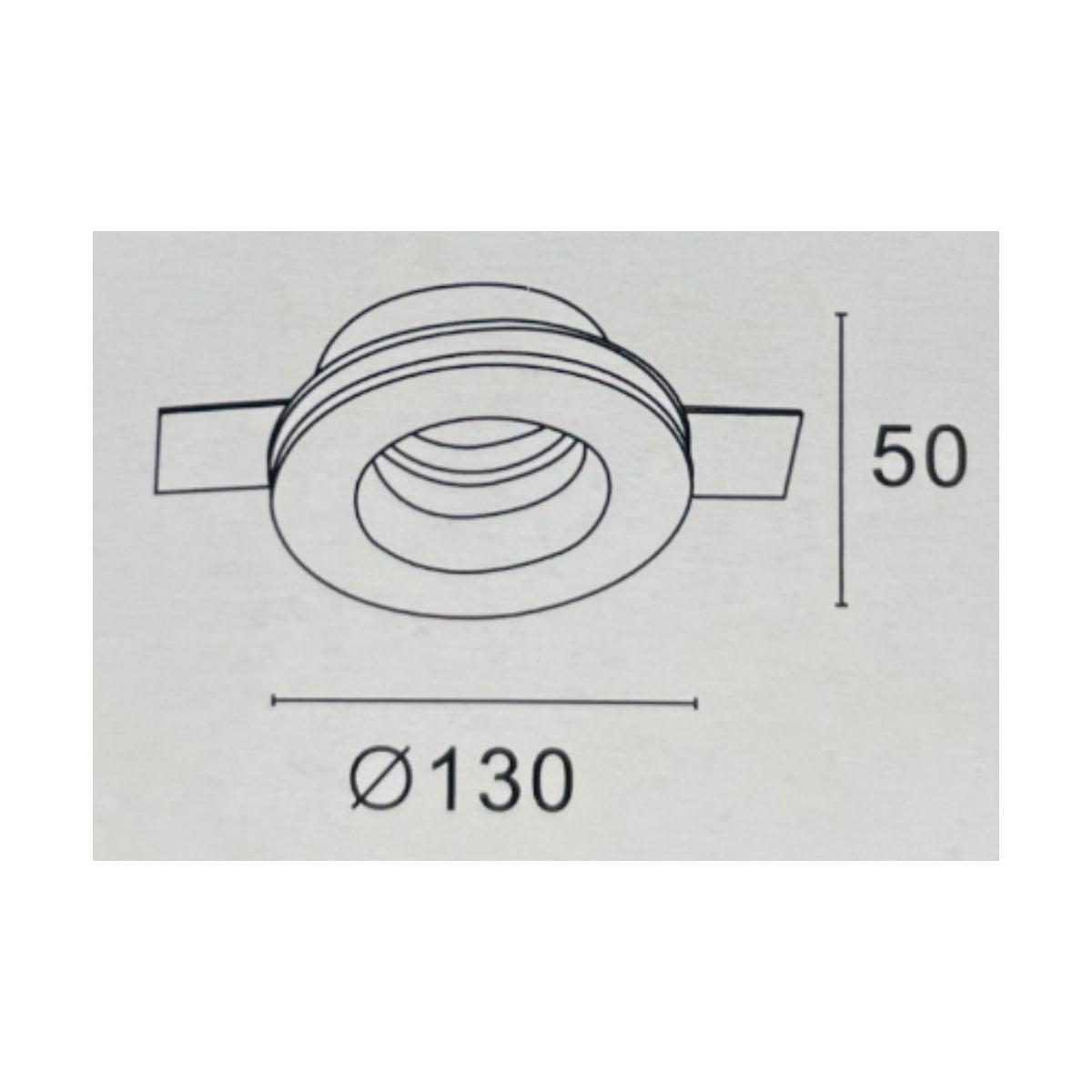 Portafaretto Gesso Rotondo Incasso Ø130mm Cono GU10 con Alette Regolabili 48/T Mondo Led