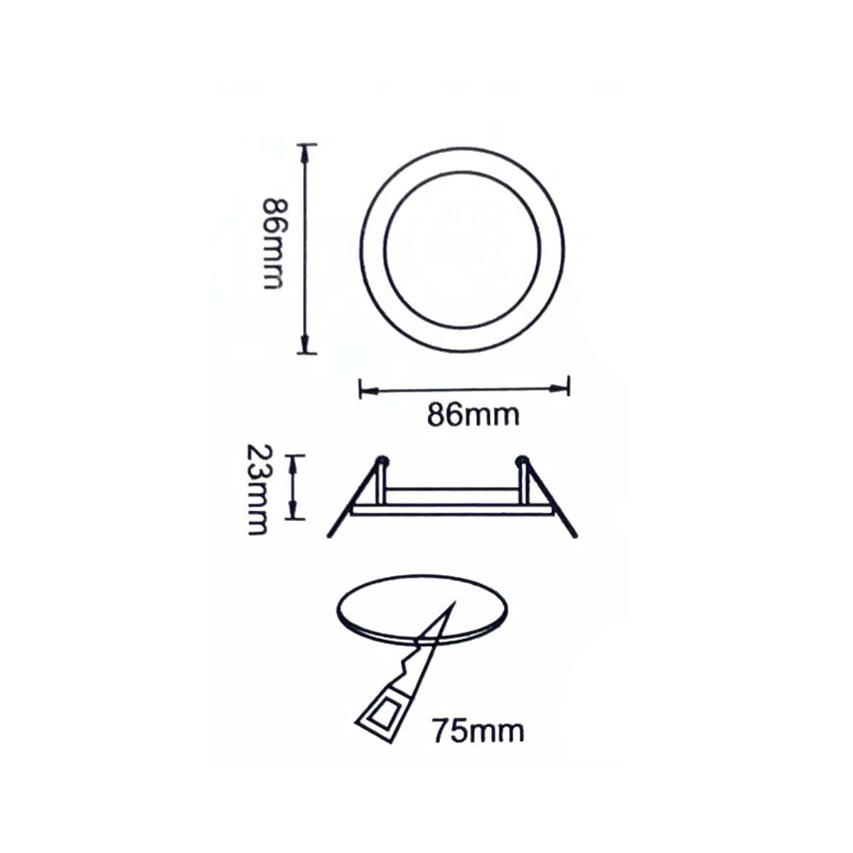 Portafaretto GU10 Rotondo –Orientabile- 86mm x 86mm | Diametro 75mm Colore BIANCO-Asia LED