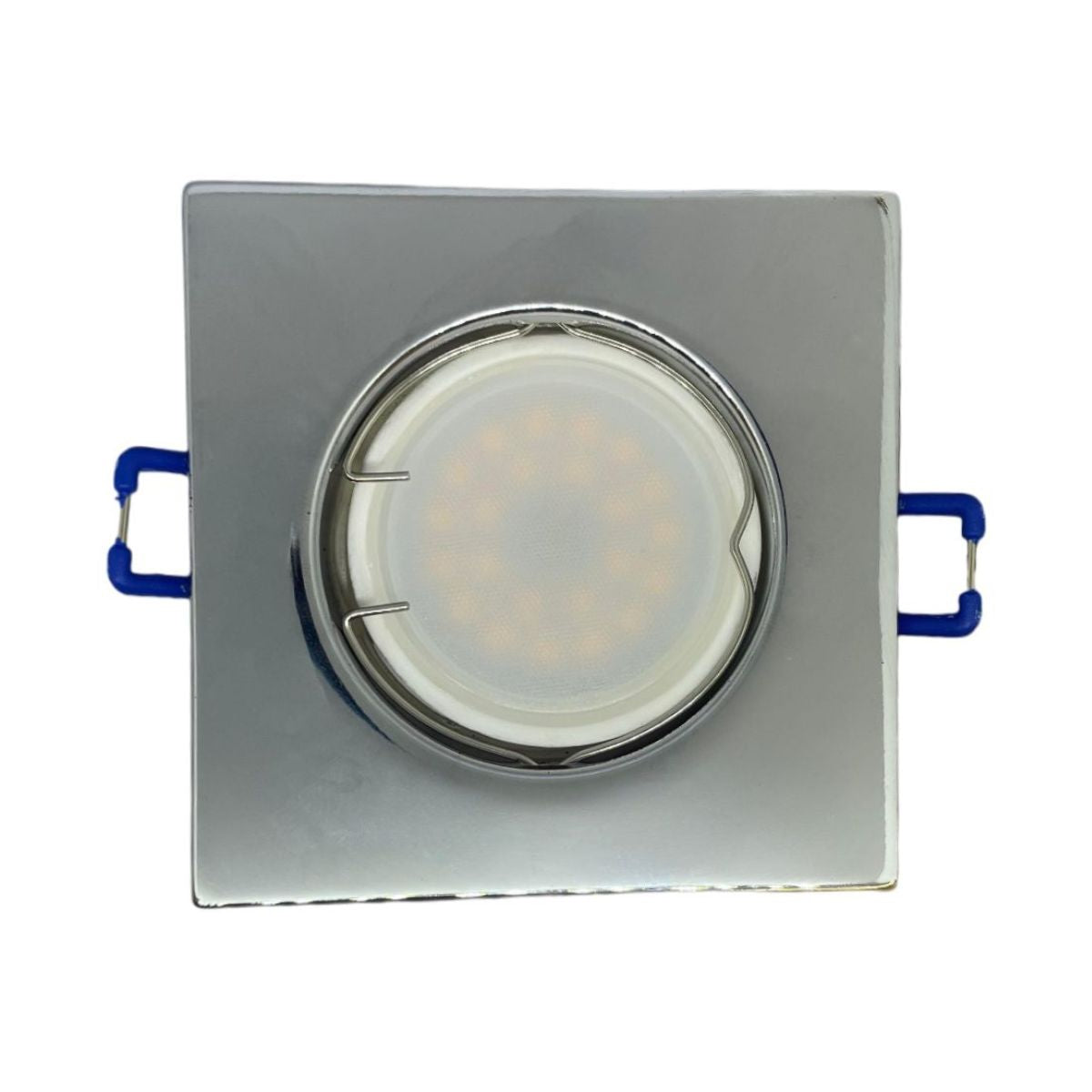 Portafaretto GU10 Quadrato – 82mm x 82mm | Diametro 60mm Colore CROMO LUCIDO-Asia LED