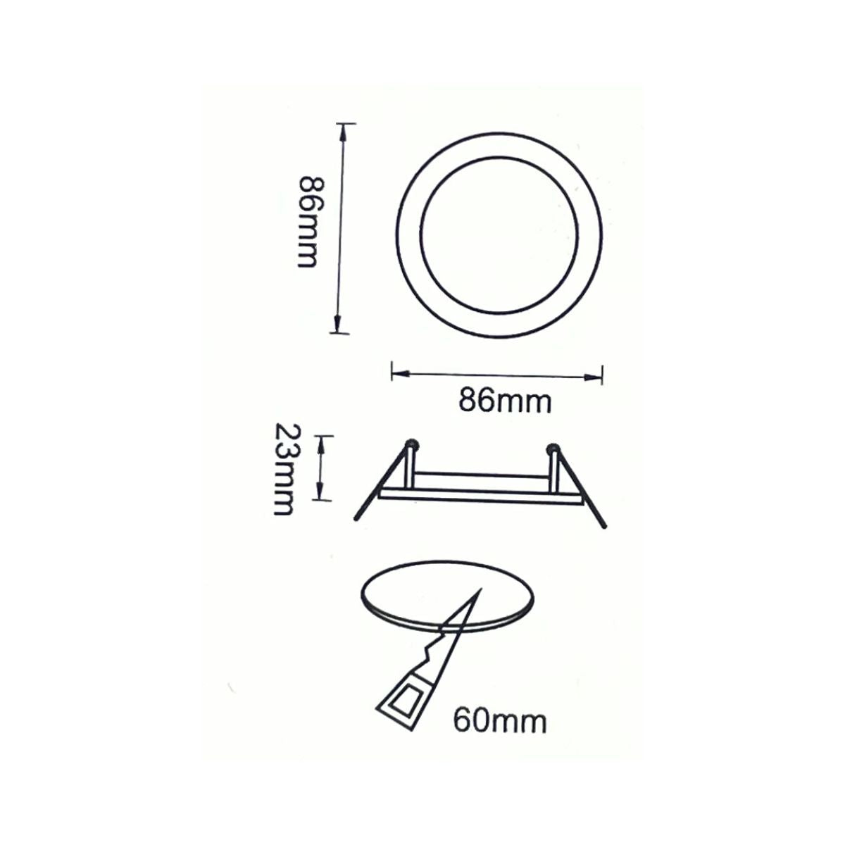 Portafaretto GU10 Rotondo – 86mm x 86mm | Diametro 75mm Colore CROMO LUCIDO-Asia lED