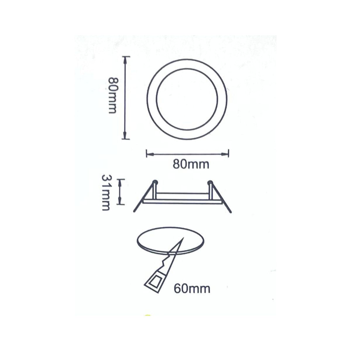Portafaretto GU10 Rotondo –Fisso- 80mm x 80mm | Diametro 60mm Colore CROMO LUCIDO-Asia LED