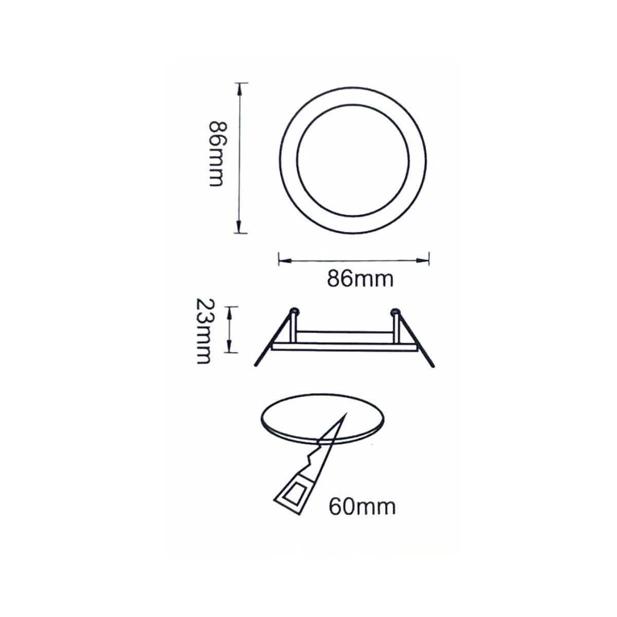 Portafaretto GU10 Rotondo – 86mm x 86mm | Diametro 75mm Colore ORO LUCIDO-Asia LED