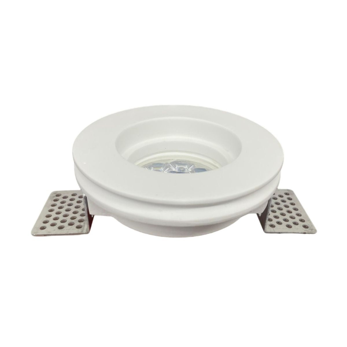 Portafaretto In Gesso Bianco Da Incasso - Tondo GU10 Ø 100 mm -
