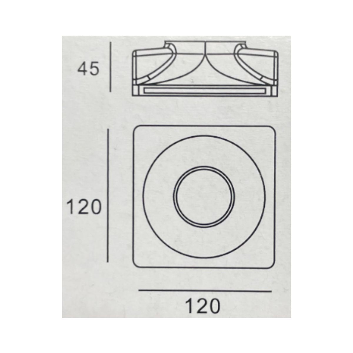 Portafaretto In Gesso Da Incasso Quadrato Interno Conico GU10 120x120x45 mm Mondo Led