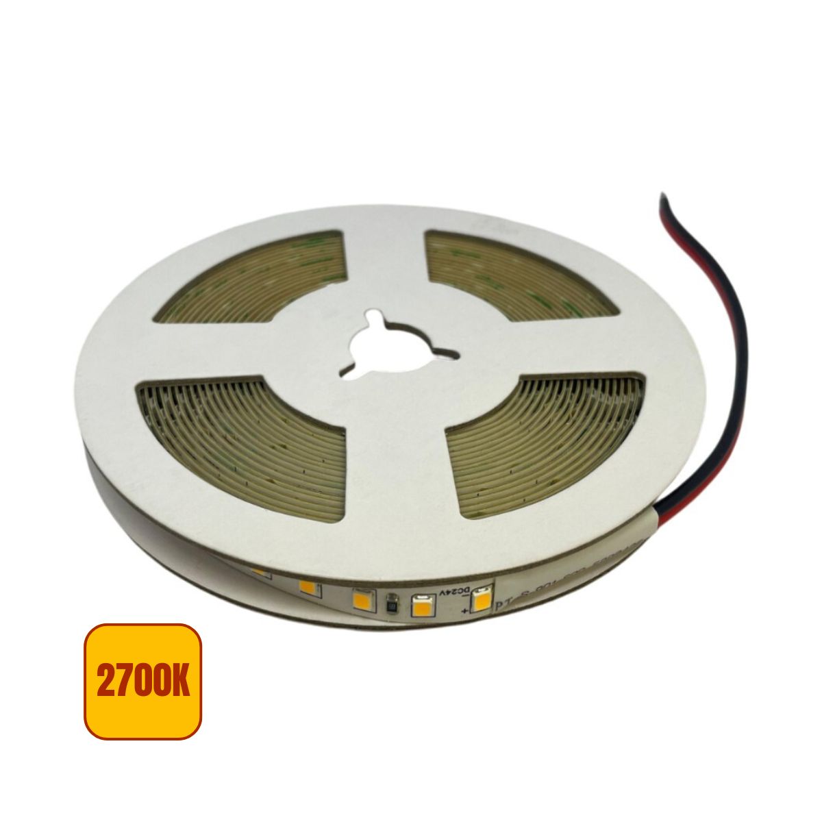 Striscia LED SMD 24V 12W/Mt 140Lm/W 5Mt IP20 - Luce Calda 2700K - Olizon