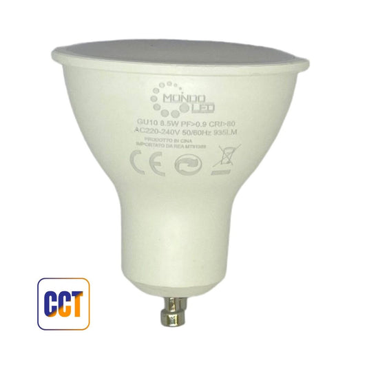 Lampadina LED GU10 8,5w CCT - Colore Switchabile 3000K-4000K-6000K Mondo LED