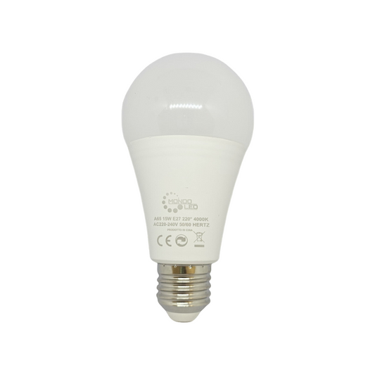 Lampadina E27 15w 4000k SMD A65 -Mondo LED