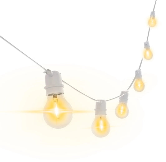 Catena LED E27 | Bianca | 10m 15 Portalampada IP65-MONDO LED