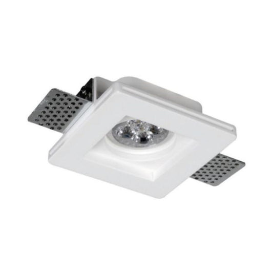 Portafaretto In Gesso Da Incasso Quadrato GU10 100x100x27 mm - Mondo Led