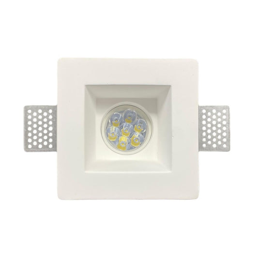 Portafaretto In Gesso Da Incasso Quadrato Interno Conico GU10 120x120x45 mm Mondo Led