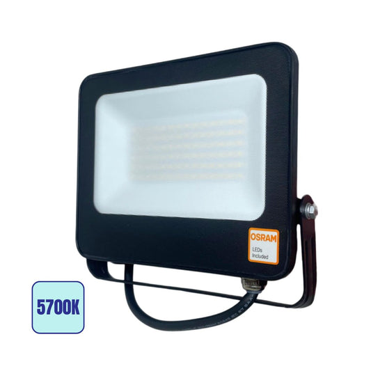 Faro LED 50W Luce Fredda 5700K IP65 IK07 7000lm Orientabile - Chip  OSRAM