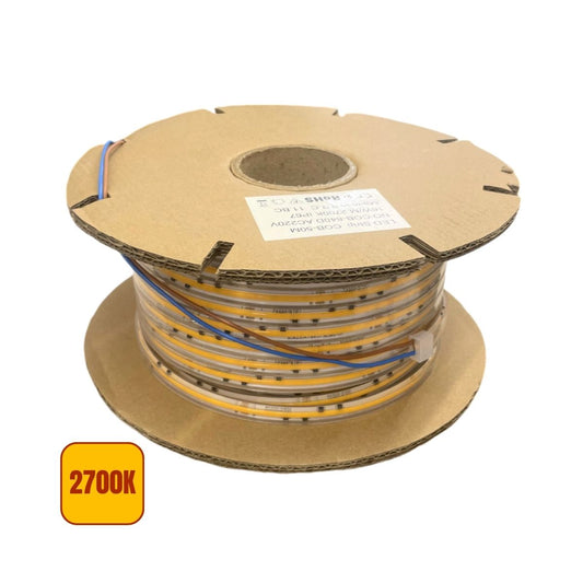 Strip LED COB 220V 16W/Mt 840Lm/W  IP67 - Luce Calda 2700K - Olizon
