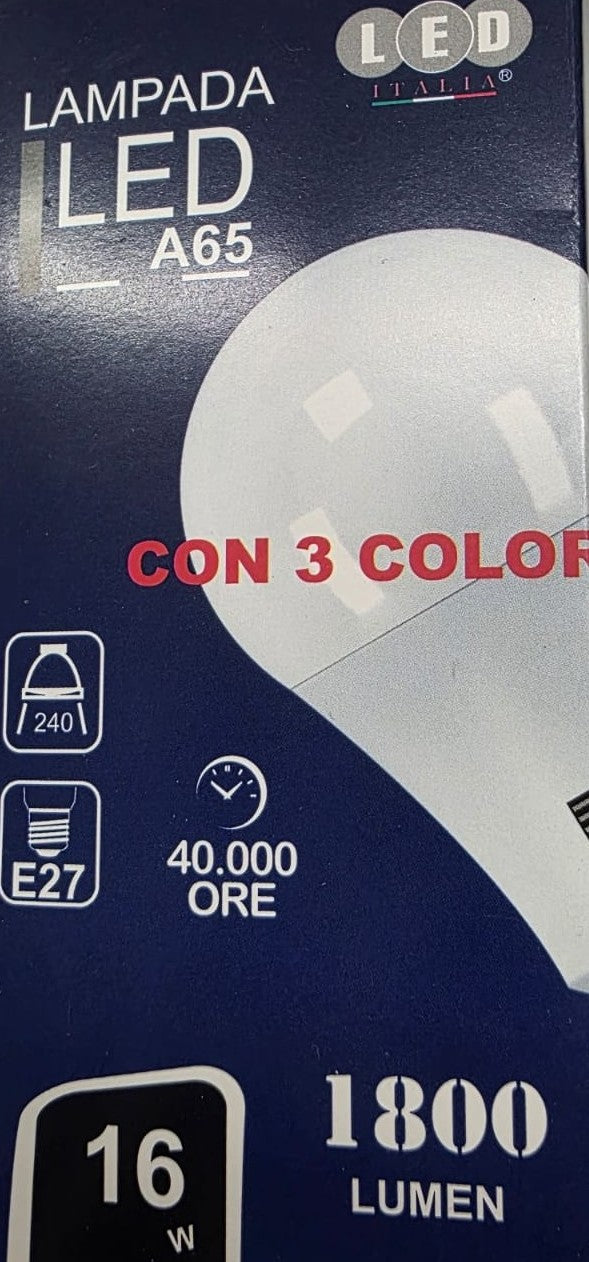 LAMPADINA LED A65 16W E27 CCT