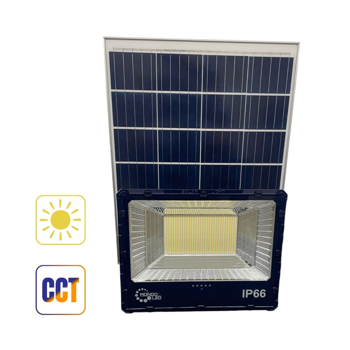 Faro Solare 510w CCT con  Pannello Solare e Telecomando-Struttura Blu