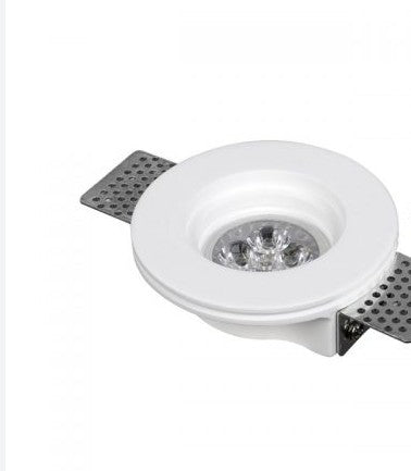 PORTAFARETTO INCASSO IN GESSO TONDO/TOND C/PORTALAM. GU10 INCL.